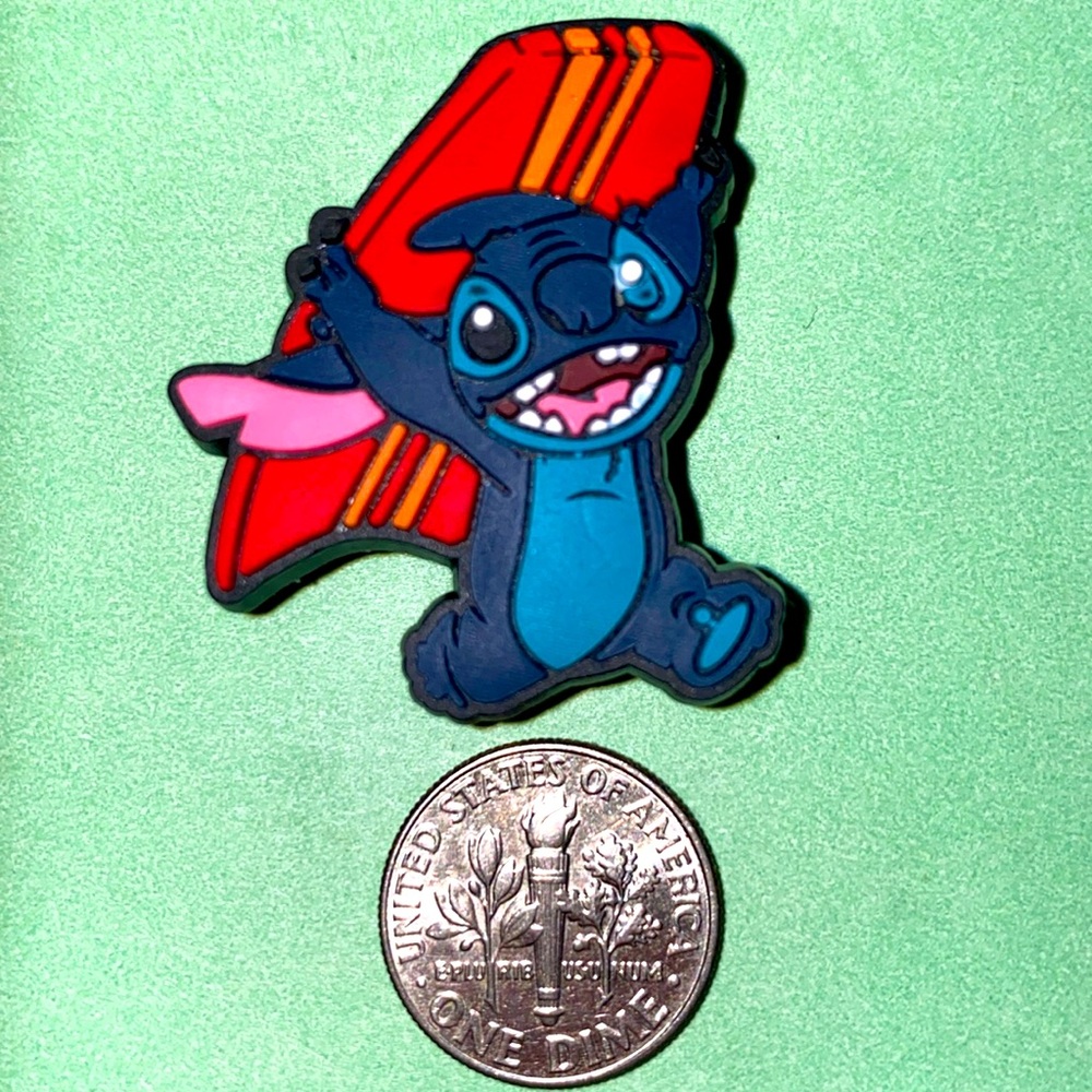 (10 for $15) Lilo & Stitch Carrying a Sufboard The Movie Croc Shoe Charms